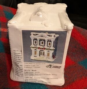 California Creations BANK SE176 Ready To Paint Christmas Holiday Village Plaster
